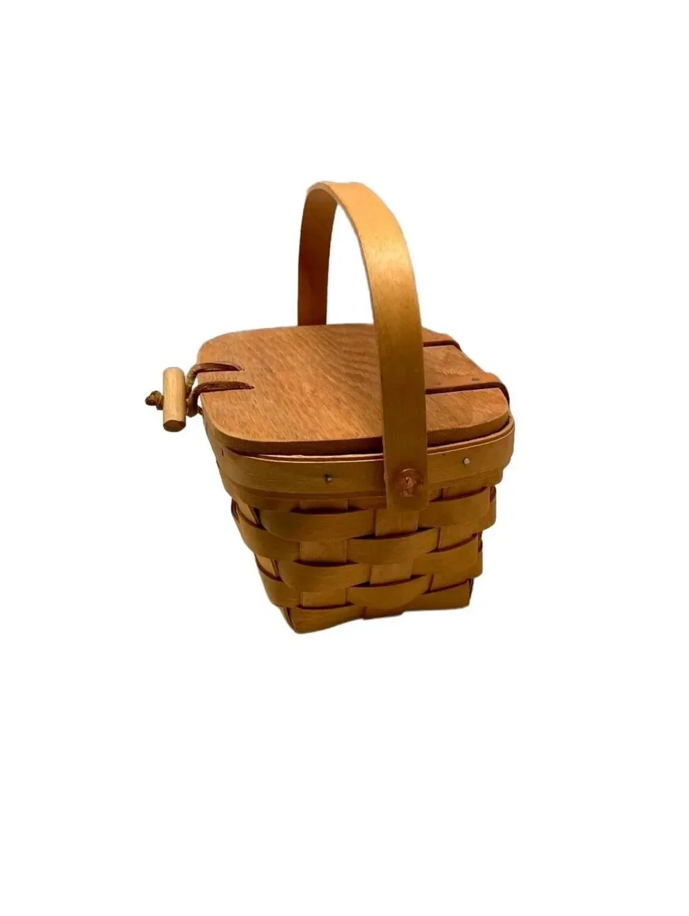Vintage Longaberger Handwoven Wood Kiddie Purse